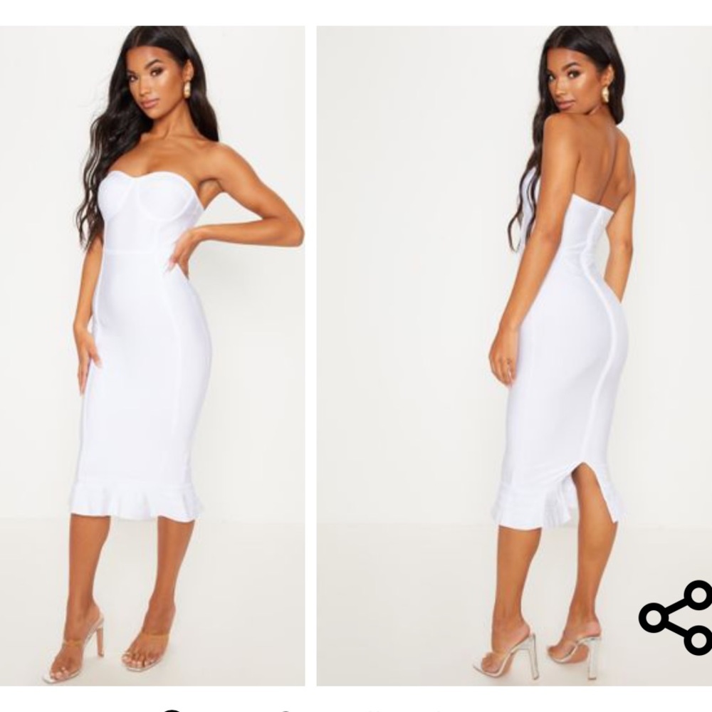 White strapless dress